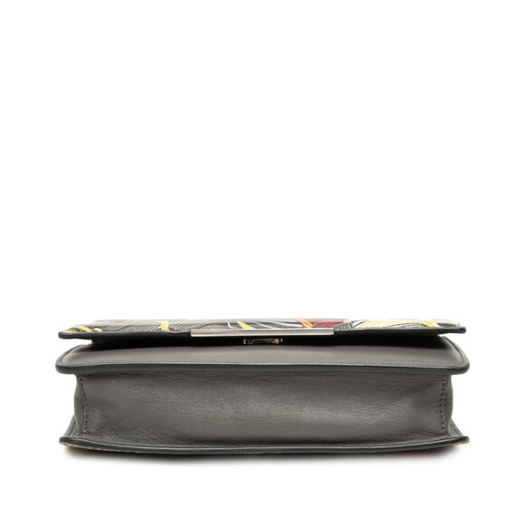 FENDI FF Embossed 1974 Mini Baguette Shoulder Bag – The Lady Bag FENDI Black Leather Shoulder Bag